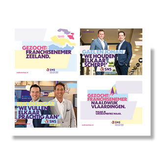 SNS Social media uiting en teksten voor werving franchisenemers