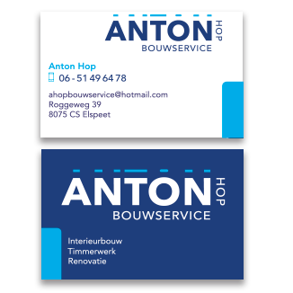 Anton Hop Bouwservice, logo en huisstijl, Krekwerk. Anton Hop Bouwservice, logo en huisstijl, Krekwerk