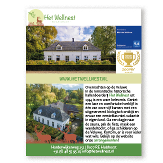 advertentie voor B&B het Wellnest voor het Uit de Kunst magazine, Krekwerk advertentie voor B&B het Wellnest voor het Uit de Kunst magazine, Krekwerk