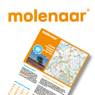 Molenaar Molenaar logo en fietsroute als onderdeel van de nieuwsbrief