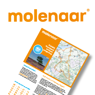 logo molenaar en een fietsroute gemaakt voor de nieuwsbrief