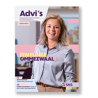 Voorpagina van het magazine advi's van SNS tbv werven van medewerkers, Krekwerk Voorpagina van het magazine advi's van SNS , Krekwerk