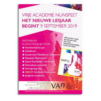 Vrije Academie Nunspeet. Diverse communicatieuitingen zoals advertenties, posters en brochure