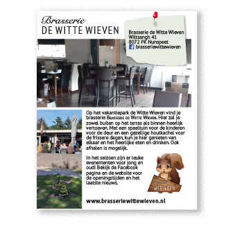 advertentie voor brasserie de Witte Wieven voor het Uit de Kunst magazine, Krekwerk advertentie voor brasserie de Witte Wieven voor het Uit de Kunst magazine, Krekwerk